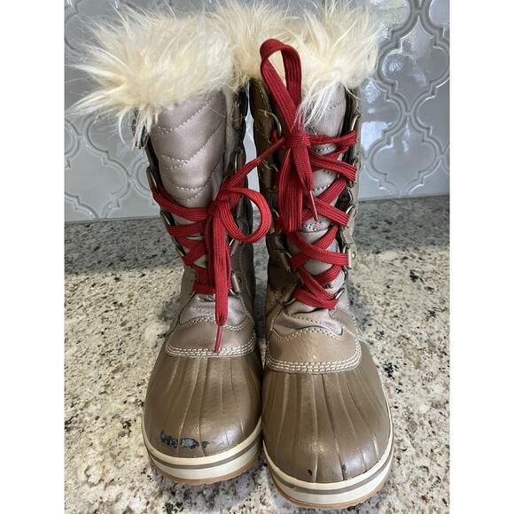 Sorel Tofino II Boots Women’s 6 Taupe Waterproof Winter Faux Fur Cuff - Picture 2 of 10